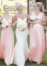 Daisy | Bria Maternity Infinity Blush Chiffon Maxi Bridesmaid Dress with Multiway Convertible - Price #price_variant_lowest# - Blush - PromDressClub
